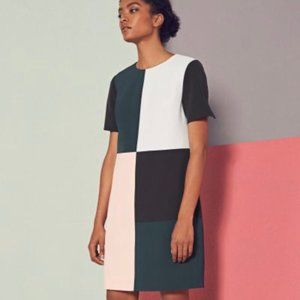Ted baker colour by numbers shift dress in grey pi
